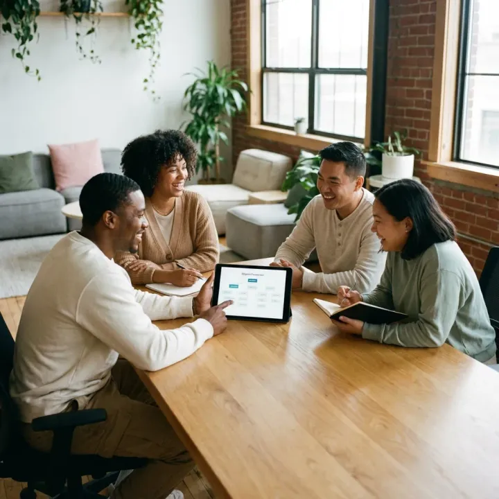 Equipo de recursos humanos gestionando personal